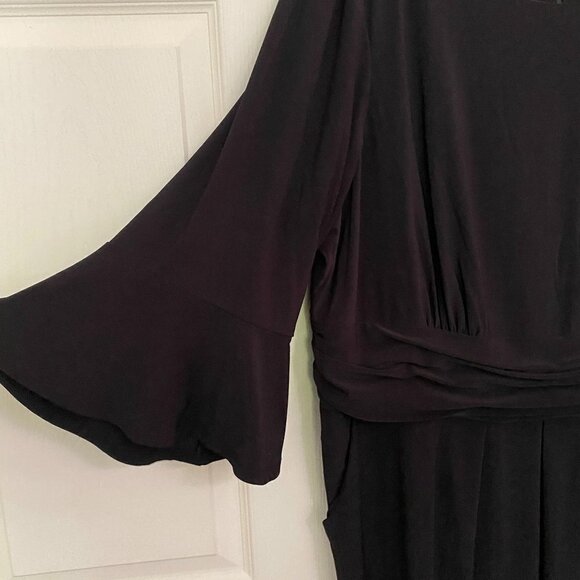 Eliza J Women's NWOT Black Flounce Sleeve Pockets Stretch Sheath Dress Size 20W - Picture 5 of 9